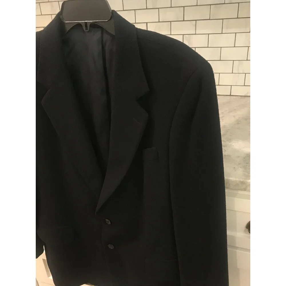 English Manor Blazer Mens 42 Black Wool Blend Sport Coat Classic Made‎ Hungary